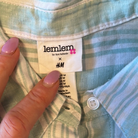 Lem Lem H&M Linen Button Down EUC - Picture 3 of 9